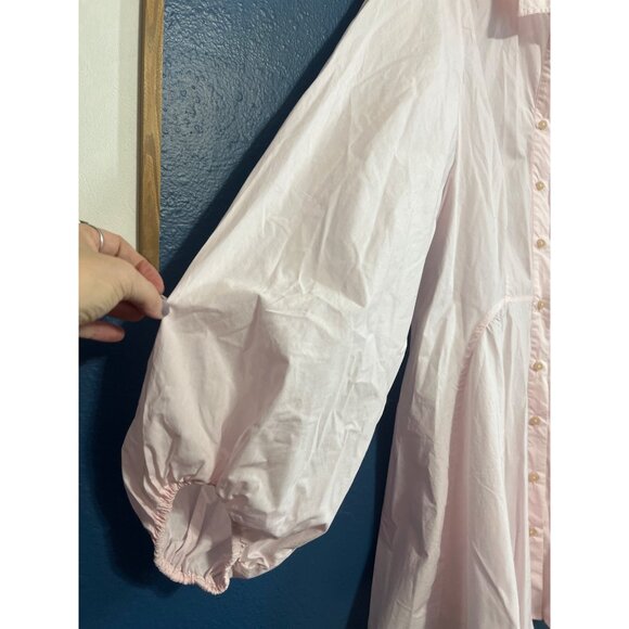 Free People Womens Peplum Blouse L Pink - Picture 6 of 9